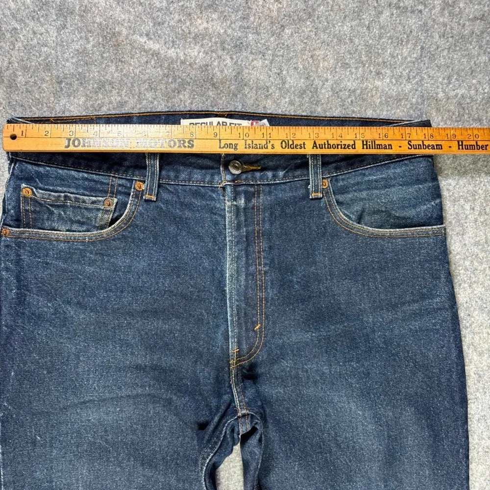 VTG Levi's 505 Regular Fit Dark Wash Denim Jeans Mens 36x32 (36x33) Workwear Y2K